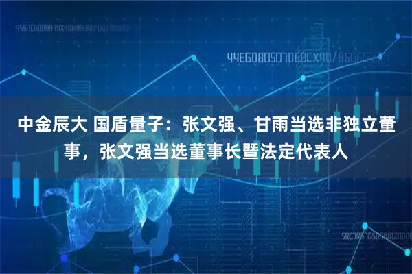 中金辰大 国盾量子：张文强、甘雨当选非独立董事，张文强当选董事长暨法定代表人